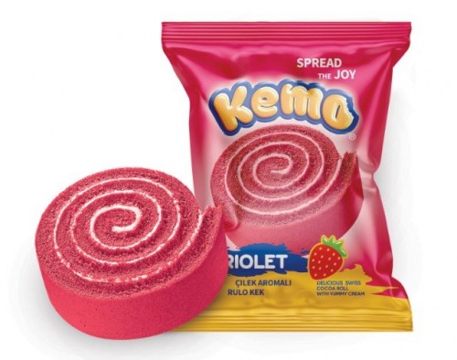KEMO RIOLET ÇİLEK ARM.RULO KEK 45 GR*24