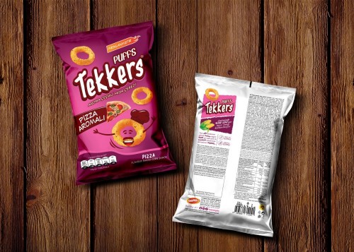 TEKKERS PUFFS PIZZA FLAVORED CHIPS 20 GR*60