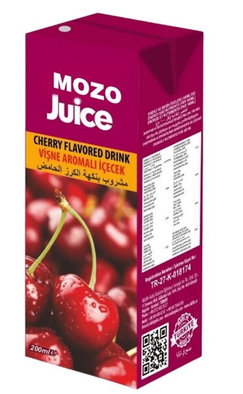 MOZO JUİCE 200 ML MEYVE SUYU VİŞNE*27