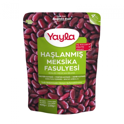 YAYLA 400 GR HAŞLANMIŞ MEKSİKA KIRMIZI FASULYE*12