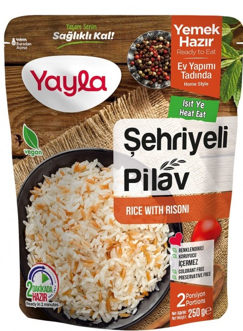 YAYLA 250 GR ŞEHRİYELİ PİRİNÇ PİLAVI*12