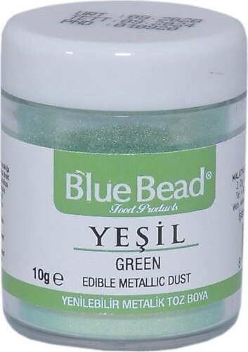 BLUE BEAD 10 GR EDIBLE METALLIC POWDER GREEN*40