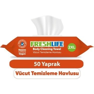FRESHLİFE VÜCUT TEMİZLEME HAVLUSU 50Lİ*18