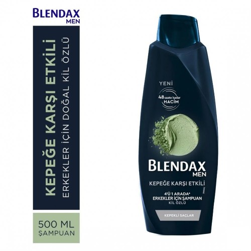 BLENDAX 500 ML ŞAMP.KİL ÖZLÜ KEPEĞE KARŞI ERKEK*6