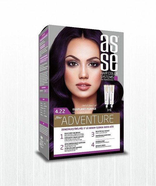 ASSE ENSEMBLE DE COLORATION POUR CHEVEUX 50+50ML AUBERGINE VIOLET 4.22*24