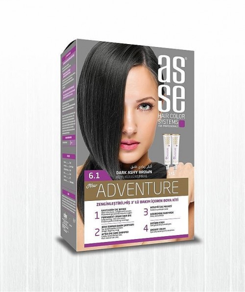 ASSE HAIR DYE SET 50+50ML DARK ASH BLUE 6.1*24