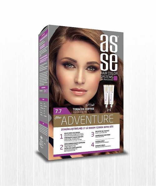 ASSE HAIR DYE SET 50+50ML TOBACCO BROWN 7.7*24