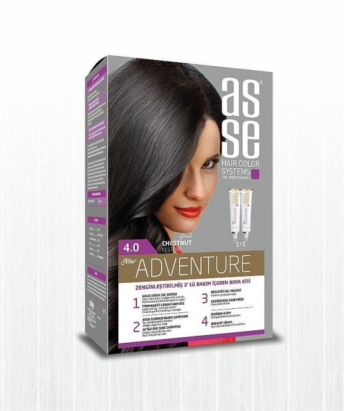 ASSE HAIR DYE SET 50+50ML CHESTNUT 4.0*24