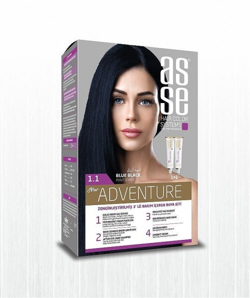 ASSE HAIR DYE SET 50+50ML BLUE BLACK 1.1*24