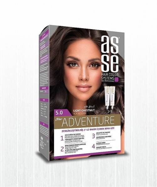 ASSE HAIR DYE SET 50+50ML LIGHT CHESTNUT 5.0*24