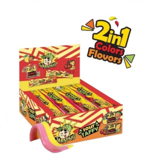 DK.WARNİNG 42 GR 2İN1 EKŞİLİ TAFFY ŞERİT ŞEKER*24