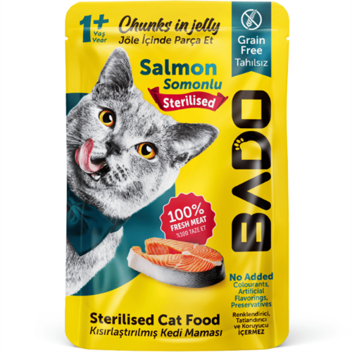 BADO 85 GR YETİŞKİN KEDİ YAŞ MAMA KISIR SOMONLU*24