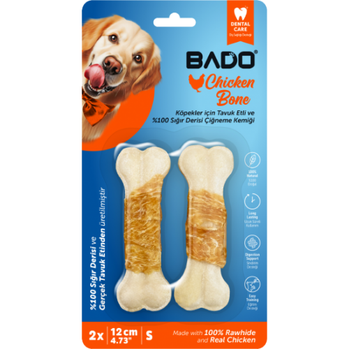 BADO ÇİĞNEME KEMİĞİ TAVUKLU 12CM 2Lİ *12