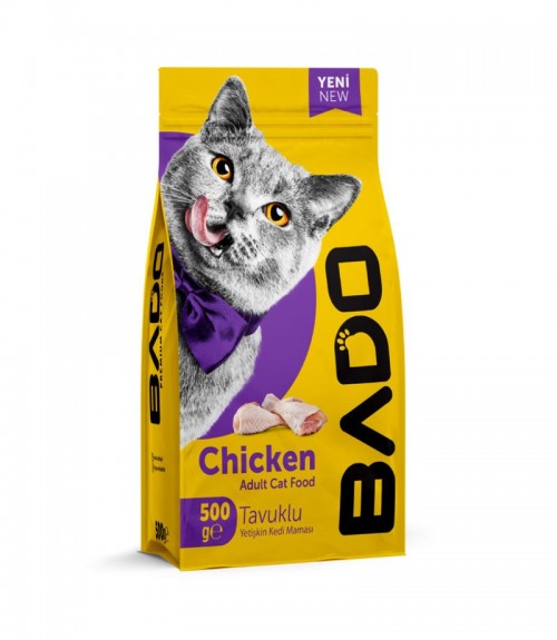 BADO 500 GR YETİŞKİN KEDİ MAMASI TAVUK ETLİ*12