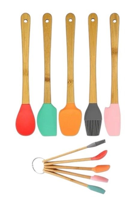CKM 015 AHŞAP SAPLI MİNİ SPATULA 5'Lİ SET 22cm*50