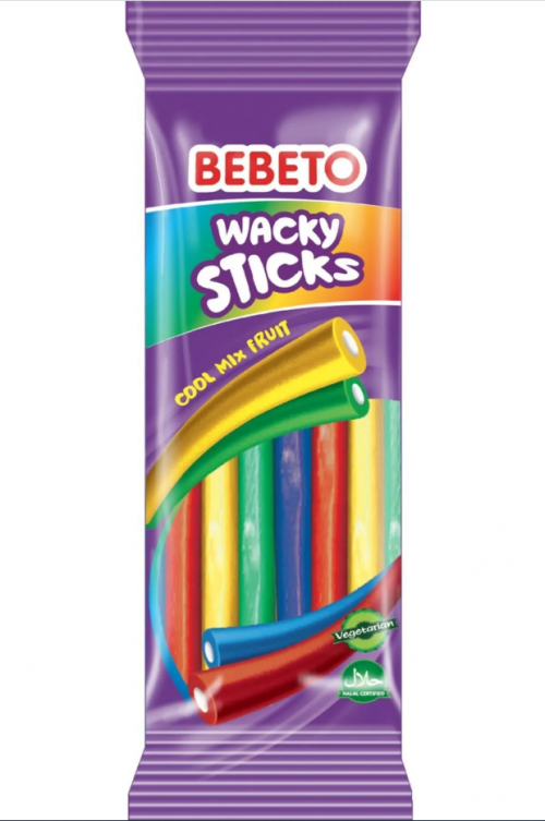 BEBETO 180 GR WACKY STICKS MIXED FRUITS *24