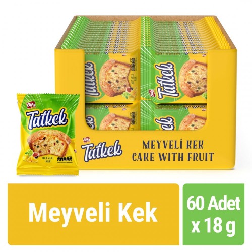 BİFA KEKS TATKEK 18 GR MEYVELİ KEK*60 (4199A)