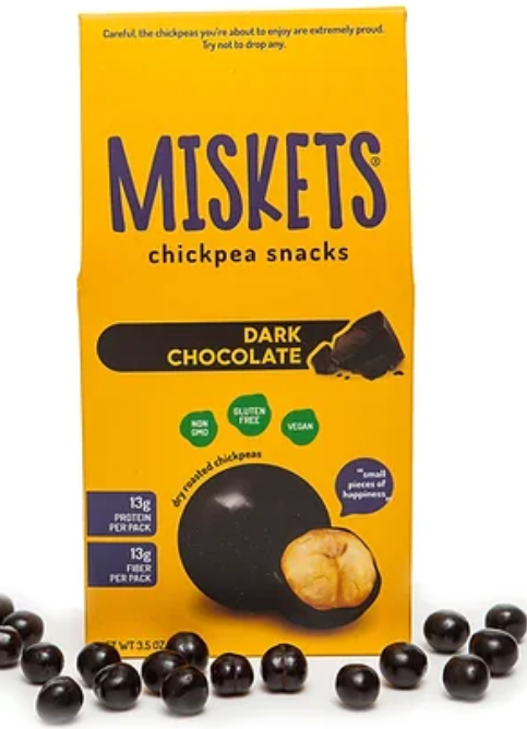 MISKETS 80 GR COATED CHIKPEA WITH DARK CHOCOLATE *12