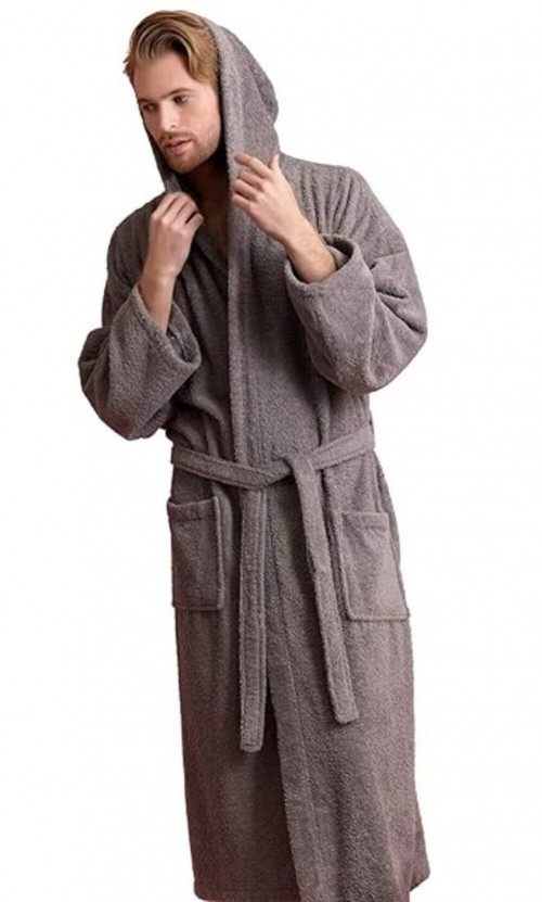 MEN'S BATHROBE HOODED 1 PCS