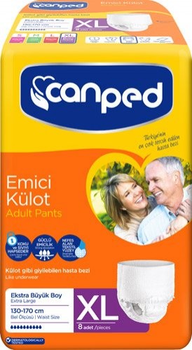 CANPED EMİCİ KÜLOT HASTA BEZİ XLARGE*8