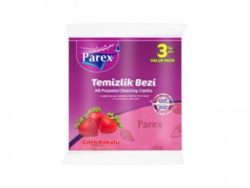 PAREX CLEANING CLOTH 3 PCS STRAWBERRY SCENT*12