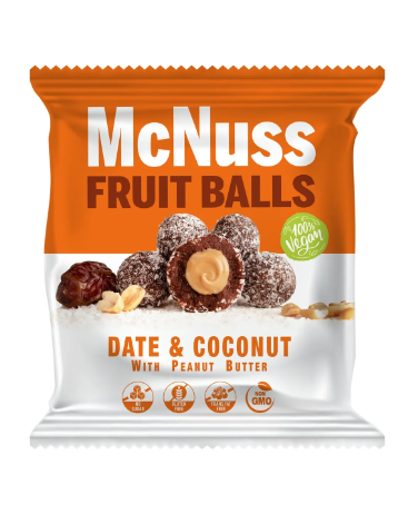 MC NUSS 40GR FRUIT BALLS WITH COCONUT PEANUT BUTTER FILLING*12
