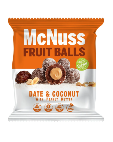 MC NUSS 40GR BOULES DE FRUITS FOURRÉES AU BEURRE DE CACAHUÈTE DE COCO*12