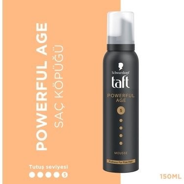 TAFT SAÇ KÖPÜK 150 ML POWERFUL AGE (SİYAH)*6