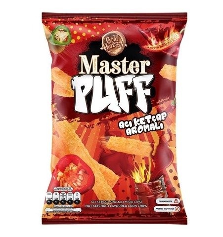 MASTER PUFF ACI KETÇAP ÇEŞ.MISIR ÇEREZİ 90 GR*16