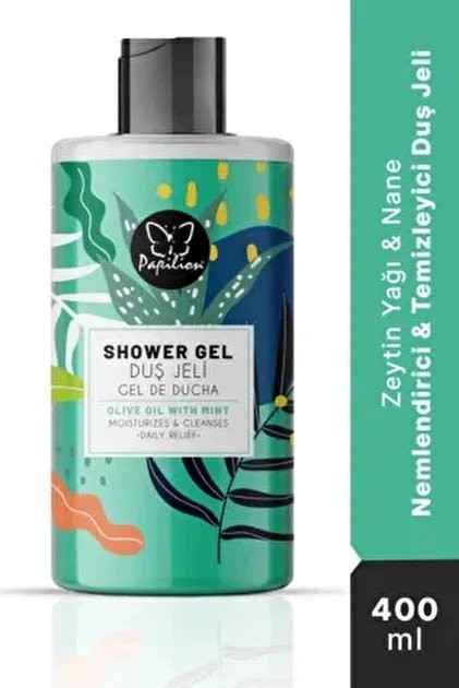 PAPİLİON DUŞ JELİ 400 ML NANE İLE ZEYTİNYAĞ*12