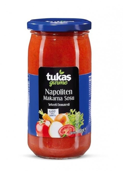 TUKAŞ 360 GR NAPOLİTEN MAKARNA SOSU CAM*12
