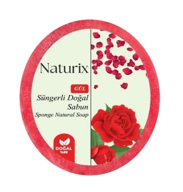 NATURİX 150 GR SÜNGERLİ SABUN GÜL*24