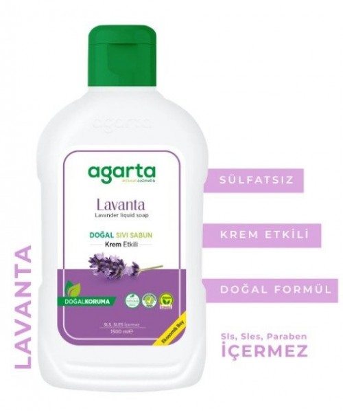 AGARTA 1.500 ML NATURAL LIQUID SOAP LAVENDER*6