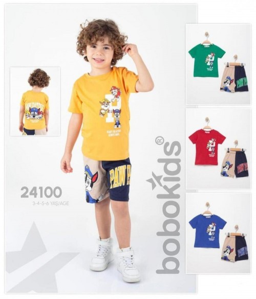 BOY PRINTED SUIT T-SHIRT SHORTS