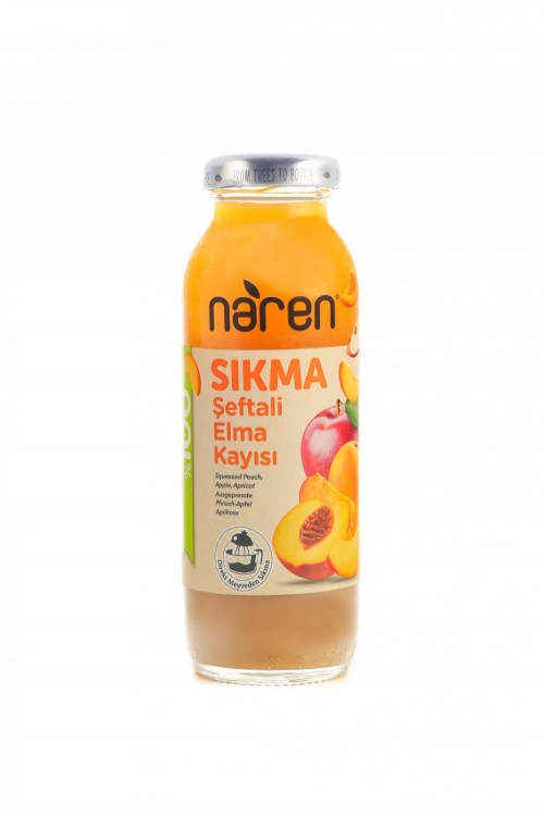 NAREN 250 ML %100 SIKMA ŞEFT.ELMA KAYISI*12