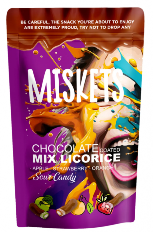 MISKETS 120 GR MILK CHOCOLATE COATED SOUR DRAGEE*12