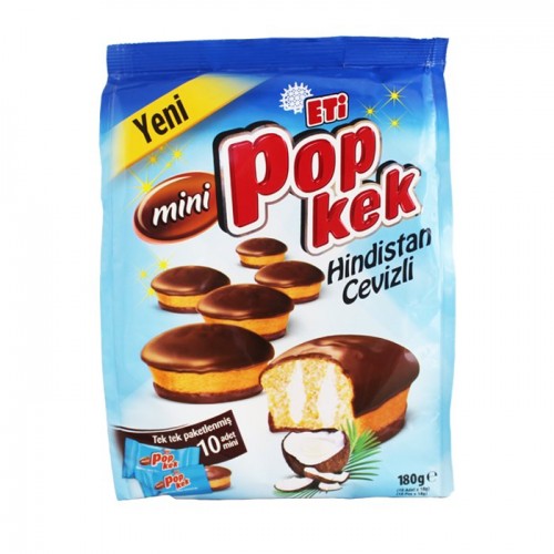 ETİ POPKEK MİNİ HİNDİSTAN CEVİZLİ KEK 180 GR*10