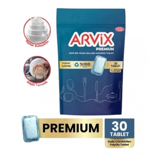 ARVIX ALL IN 1 DISHWASHER TABLETS PREMIUM 30 PCS * 6