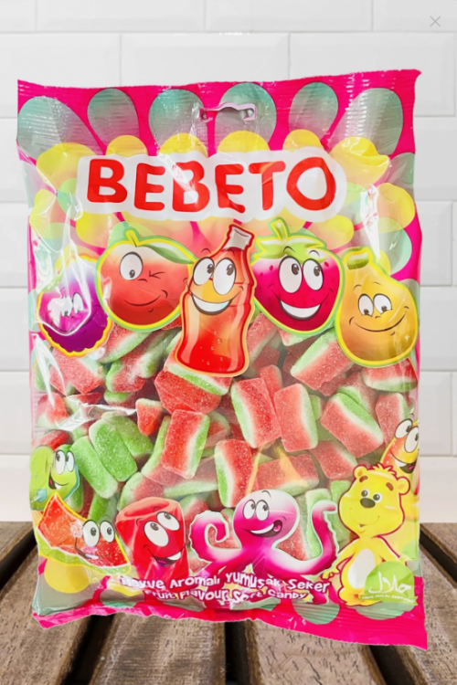 BEBETO 1 KG WATERMELON SLICE SOFT CANDY*12