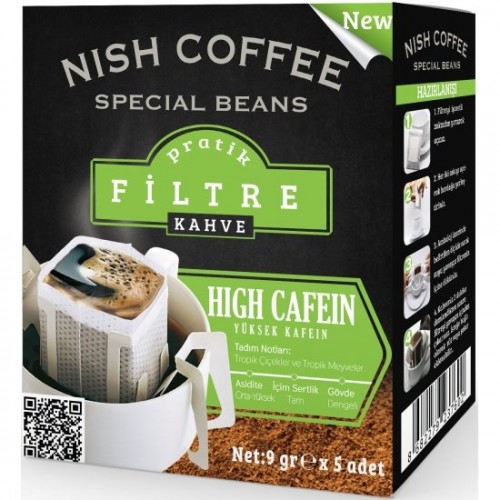 NISH COFFEE PRACTICAL FILTER 9 GR HIGH CAFFEINE*24