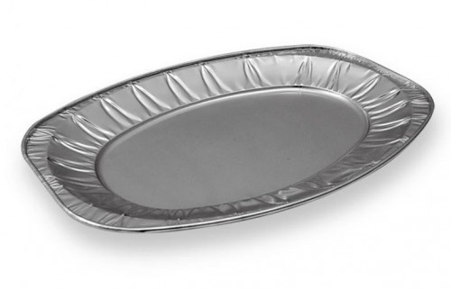 ALUMINUM CONTAINER SMALL OVAL PLATE*250