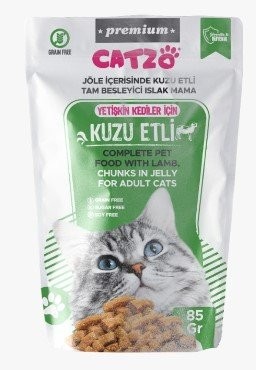 CATZO PREMİUM МЕШОЧЕК ДЛЯ ВЗРОСЛЫХ КОШЕК 85 ГР С БАРАНИНОЙ *24