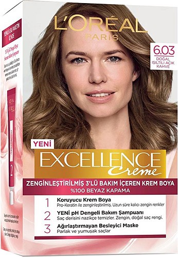 LOREAL EXCELLENCE (6.03) NATURAL LIGHTED LIGHT BROWN * 1