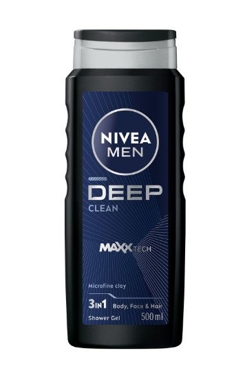 NIVEA 500ML SHOWER SHAMPOO MEN DEEP*12