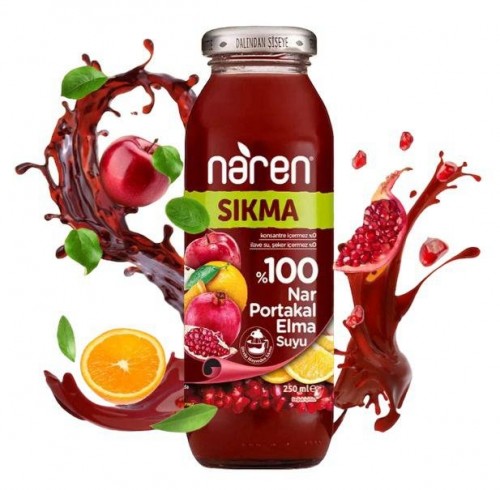 NAREN 250 ML %100 SIKMA NAR PORT.ELMA SUYU *12