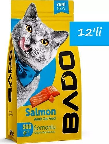 BADO 500 GR YETİŞKİN KEDİ MAMASI SOMONLU*12