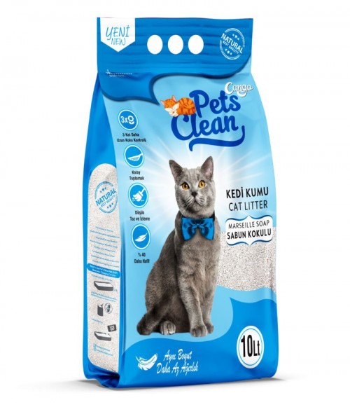 PETS CLEAN KEDİ KUMU SABUN KOKULU 10LT*1