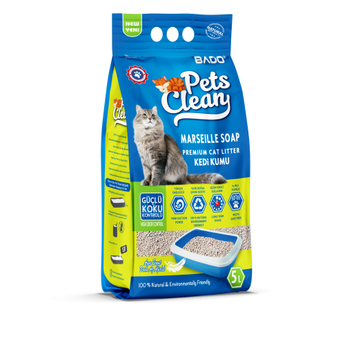 PETS CLEAN KEDİ KUMU 5 LT SABUN KOKULU*1