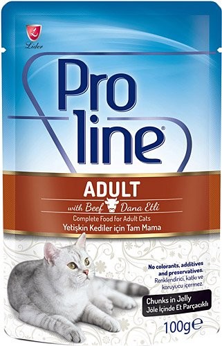 PROLINE CAT FOOD 100 GR BEEF ADULT*20