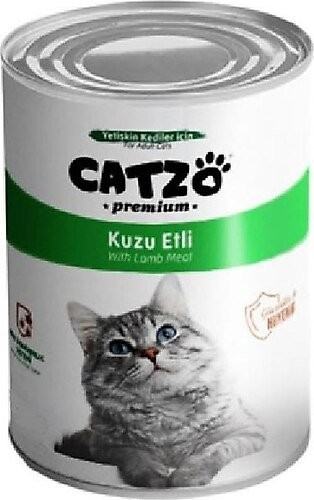 CATZO 400 GR KEDİ KONSERVE PREMİUM KUZU PARÇA ETLİ*12